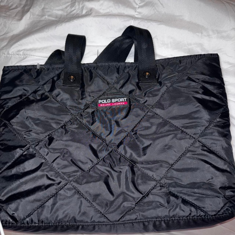 90's vintage Polo Sport Ralph Lauren quilted nylon tote bag